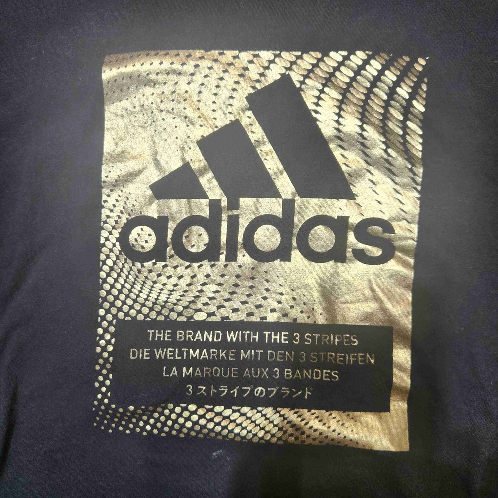 Adidas Foil Logo Box Graphic Amplifier Tee Shirt Mens Medium